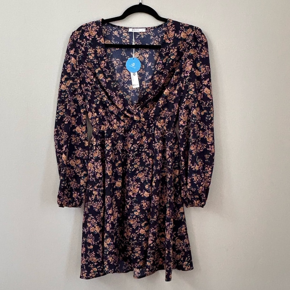 Alison Ditsy Floral Peasant Sleeve Mini Dress